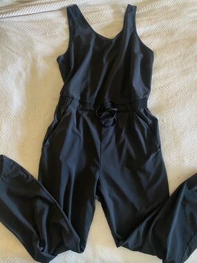 all in motion Black Jumpsuit, Side Pockets, lightweight with Elastic Waist